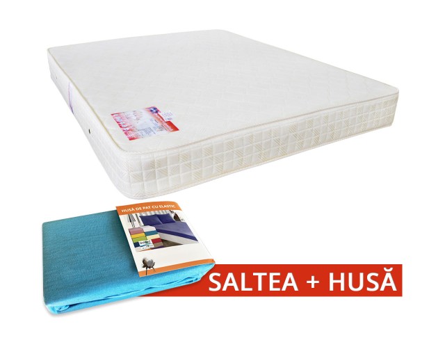 Set Saltea SuperOrtopedica Saltex 1400x2000 + Husa cu elastic